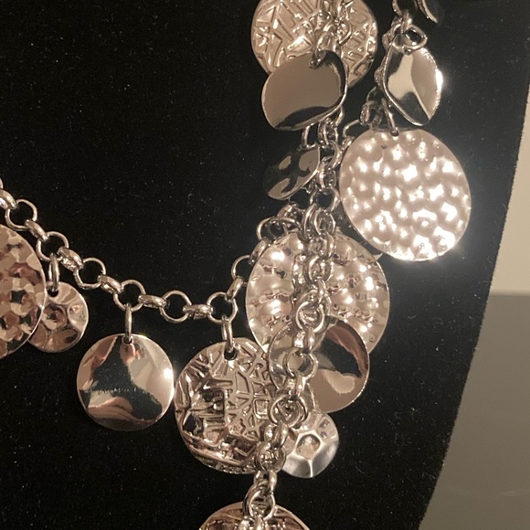 Chico’s Silver tone necklace with multi-strands of medallions.. - Picture 3 of 4